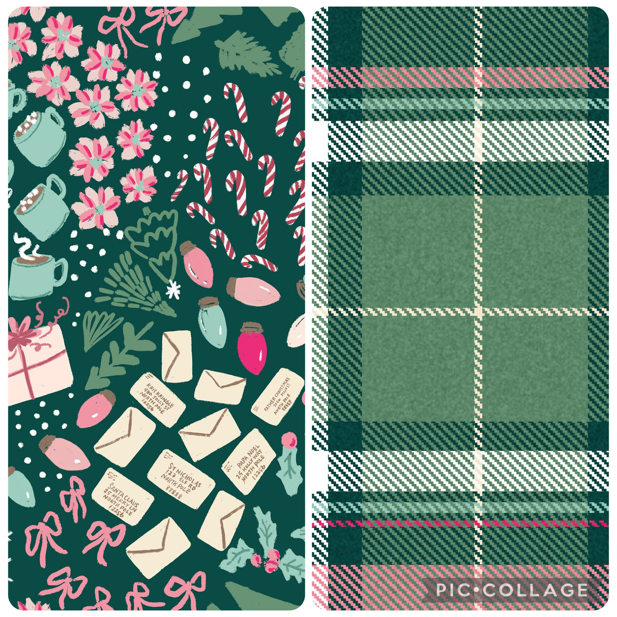 Letters to Santa pink and green